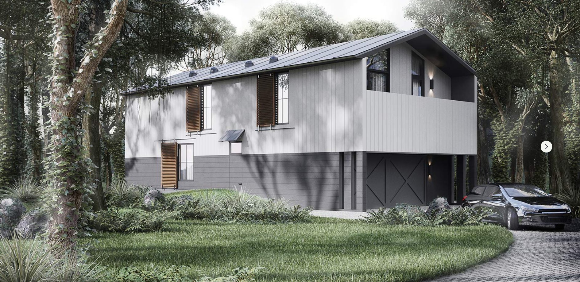 Modern 496sf ADU — dark charcoal exterior