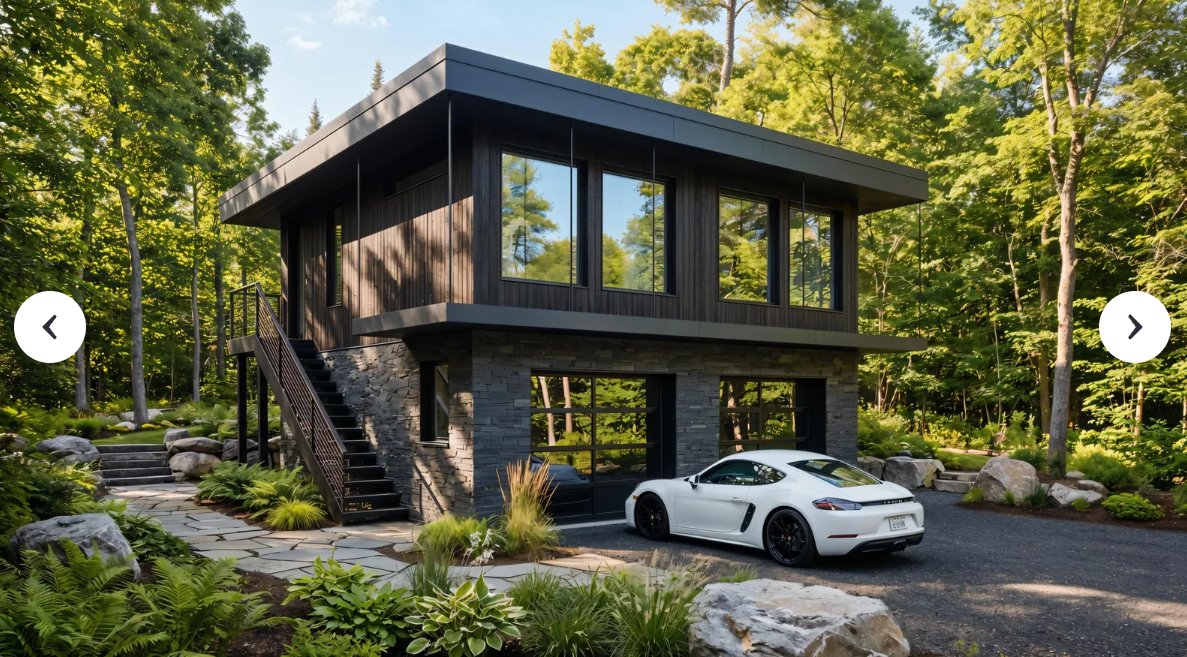2-Story Garage Loft ADU — dark exterior